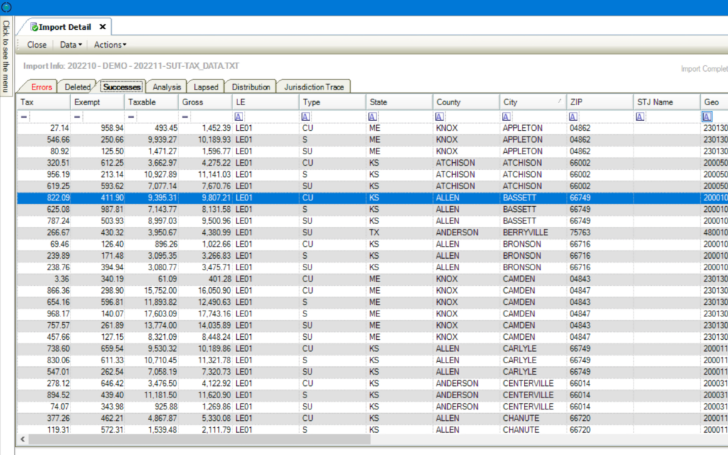 FilePoint data imports