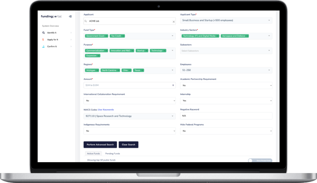 Fundingportal Growth search