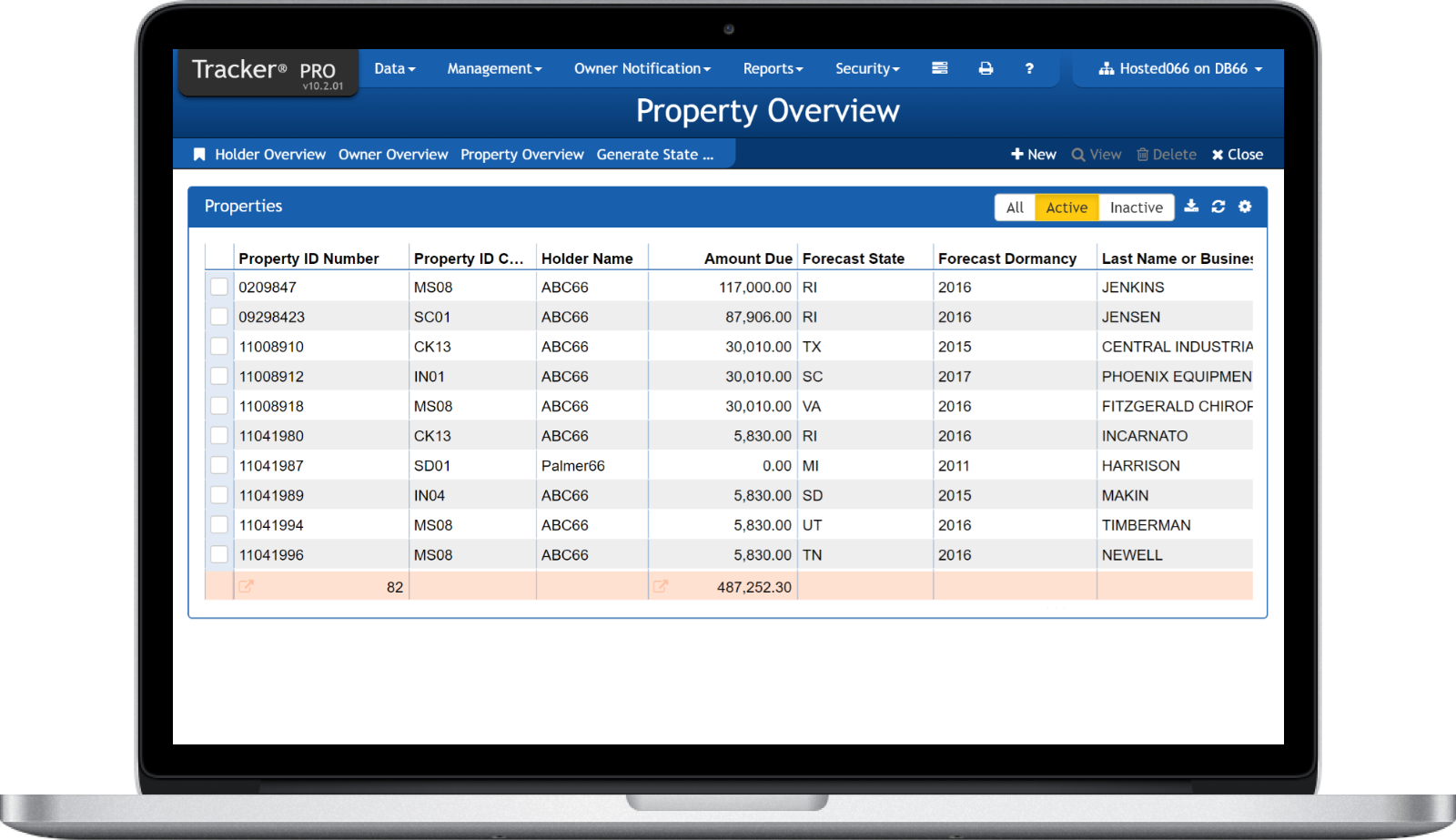 Tracker PRO property overview